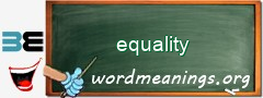 WordMeaning blackboard for equality